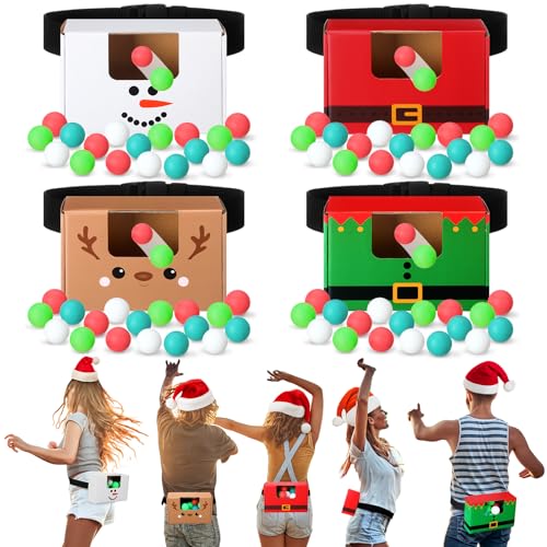 Halloscume 4 Sets Christmas Swing Shaking Balls Game Set Christmas