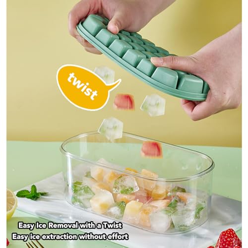 Molde para cubitos de hielo 28 cavidades base suave verde lima miniatura 5