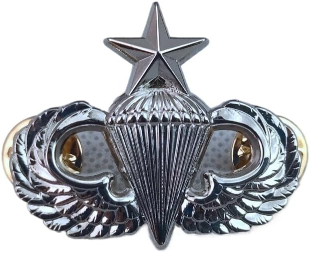 Reproduction US AIRBORNE PARATROOPER JUMP WINGS SENIOR PARACHUTIST BADGE PIN silver-METAL
