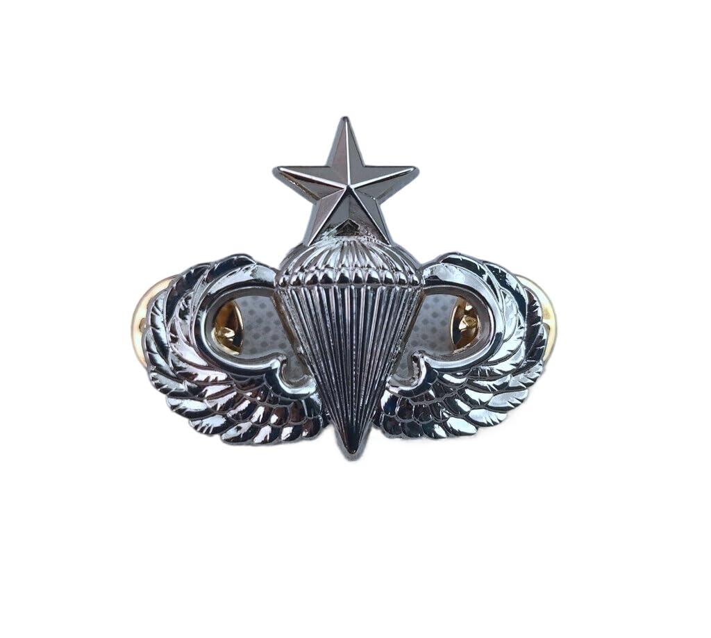 Reproduction US AIRBORNE PARATROOPER JUMP WINGS SENIOR PARACHUTIST BADGE PIN silver-METAL