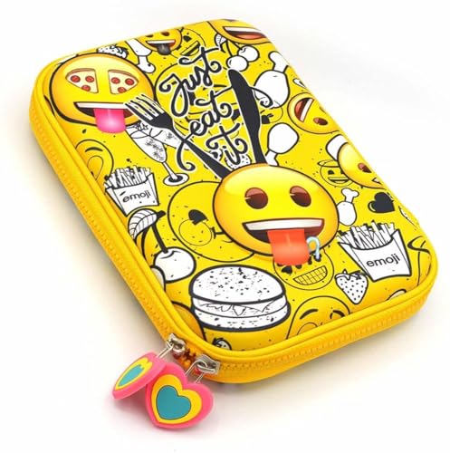 Image of Amazon Brand - Umi Pencil Pouch Case - Smiley Pencil Case, Multipurpose Zipper Pencil Pouch, Large Capacity Stationary Organizer