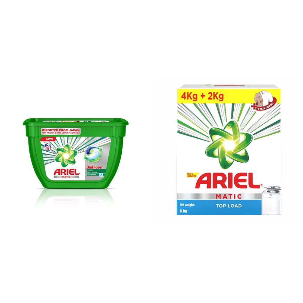 Buy Ariel Matic 3in1 PODs Liquid Detergent Pack 18 Count for Both Front