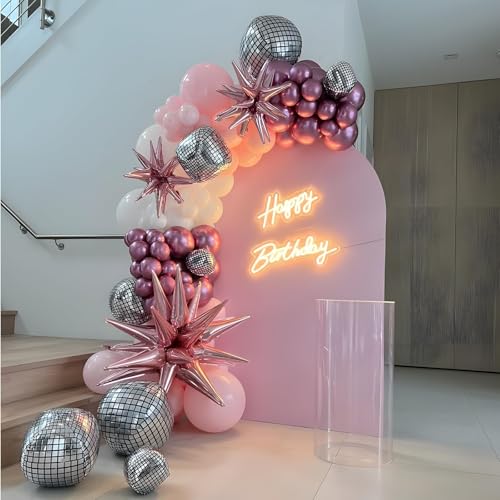 Image of 12PCS Disco Ball Round Foil Balloons 22 inch 15 inch 10 inch Large Mylar Balloons