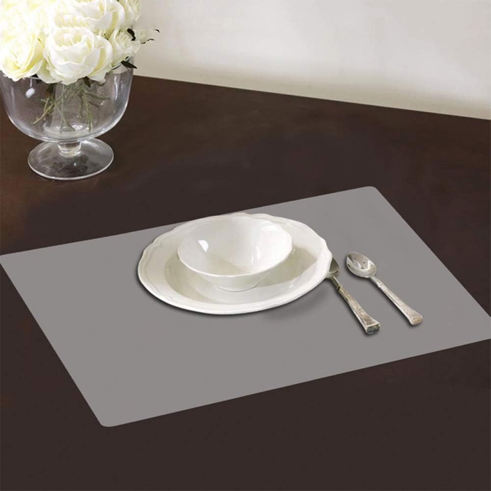 Wetop Translucent Plastic Placemats Set of 4 for Dining Table, Keeps Table or Desktop Cloth Cleaner, Washable, Heat Resistant, Non-Slip.