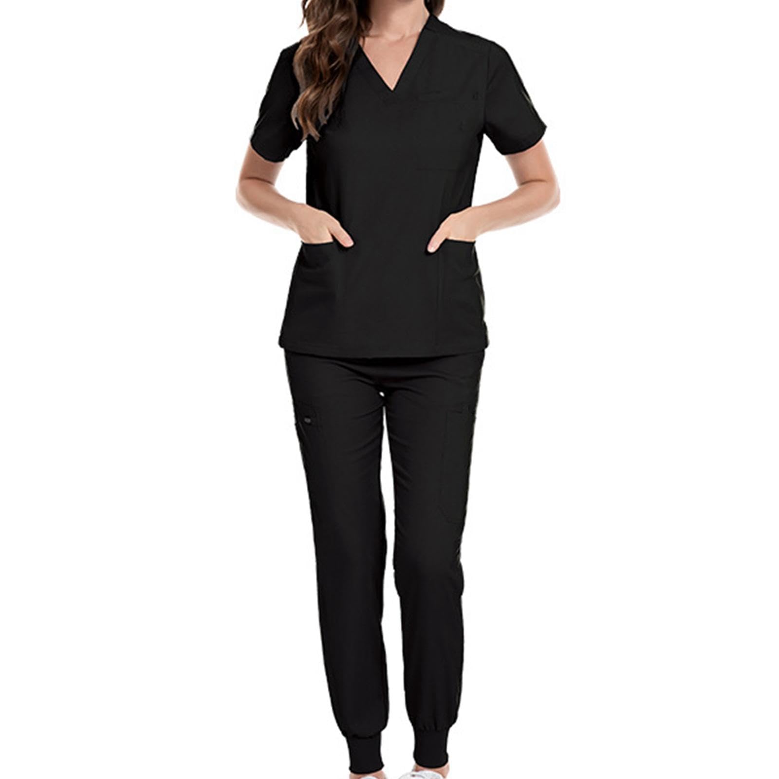 Uniformen Peeling Set, Arbeitskleidung für Krankenschwestern, Oberteil Und Hose, Bequeme Kleidung, Unisex Arbeitsanzüge mit Kurzen Ärmeln, für Die Tie