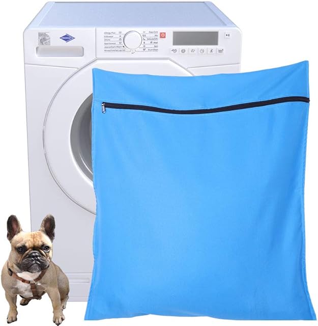 Miuse Pet Laundry Bag for Washing Machine Petwear Wash Bag- Keep Your Washing Machine Free from Hair - Ideal for Dogs, Cats, Horses's Towels, Blankets, Toys, Harness & More(Blue)