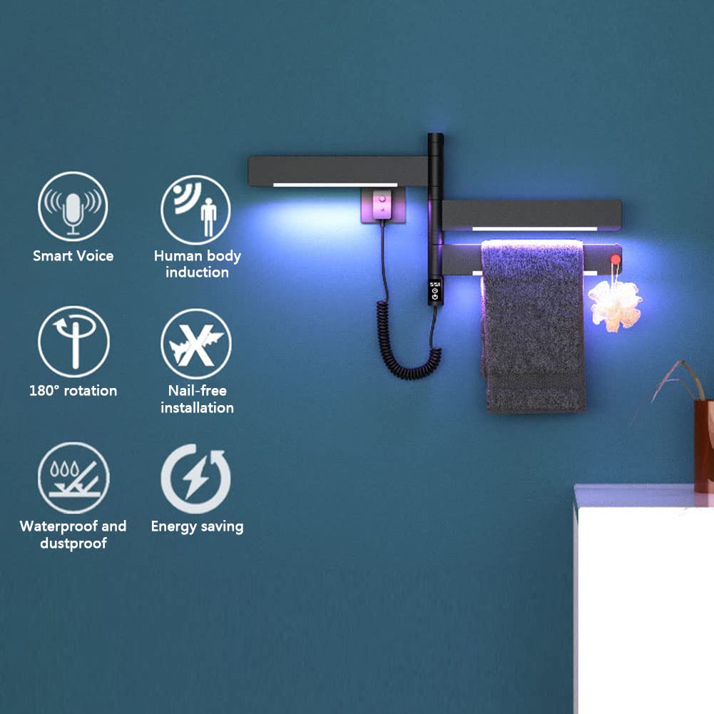 Mensole da Bagno squisite Scaldasalviette termostatico, Scaldasalviette Elettrico, Scaldasalviette Elettrico a Parete con Collegamento Fisso/a Spina per Bagno, Scaldasalviette