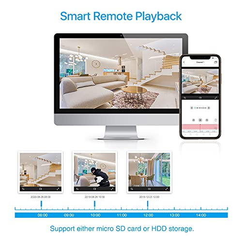 Zosi H.265+ Full 1080P Home Security Camera System Outdoor Indoor, 5Mp-Lite Cctv Dvr 8 Channel And 4 X 1080P (2Mp) Day Night Vision Weatherproof Surveillance Bullet Camera, Motion Alerts (No Hdd) #TOP7