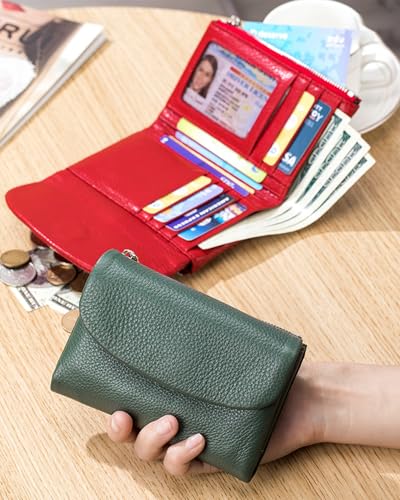 Joyfullygo Wallet, Joyfullygo Unisex Pebble Leather Wallet - Small Wallets for Women (15# Red)4