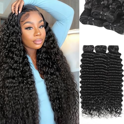 Fdola 12A Deep Wave Human Hair 3 Bundles 20 22