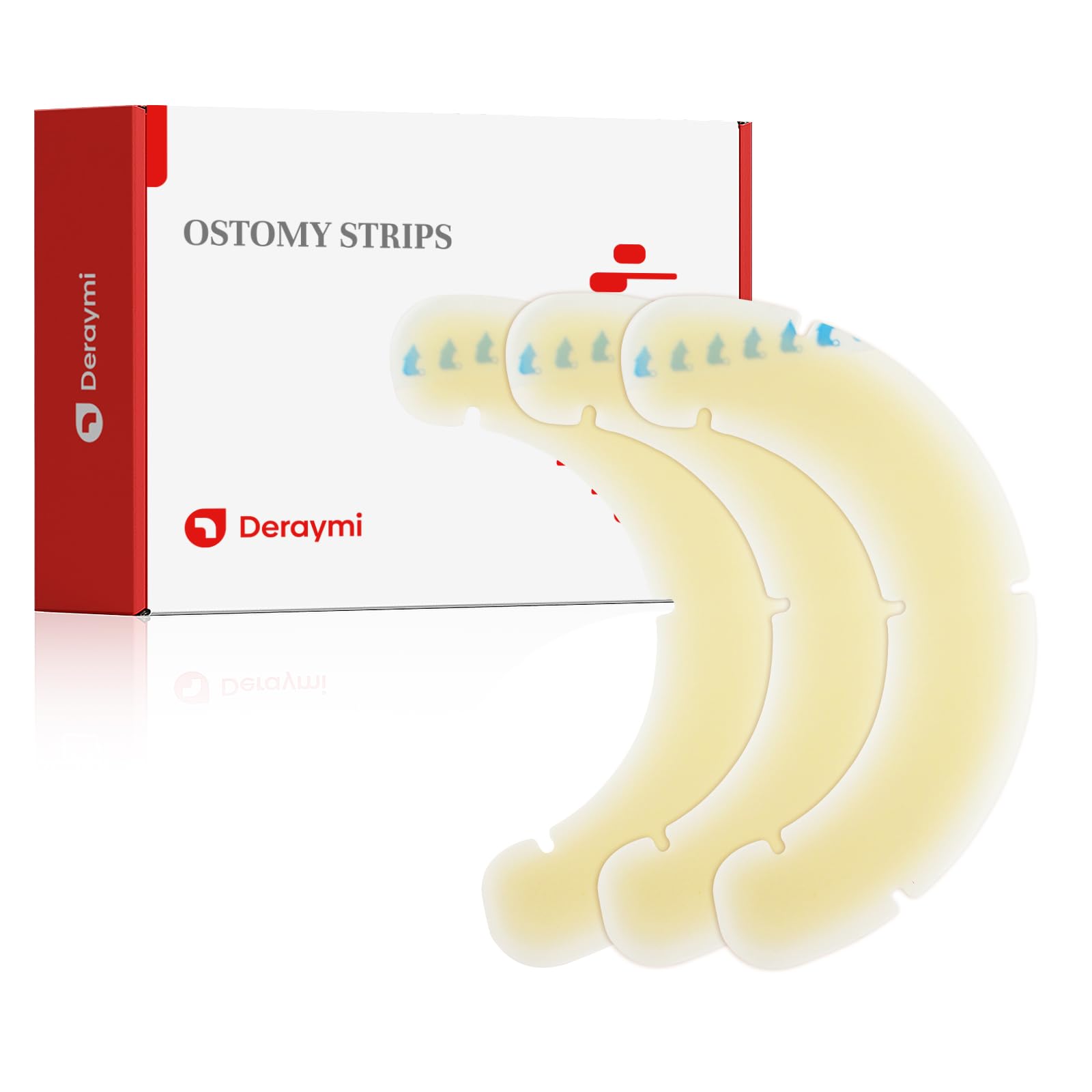 DERAYMI 30 Stück Stoma-Barrierestreifen Mit Lücken Elastische Hydrokolloid