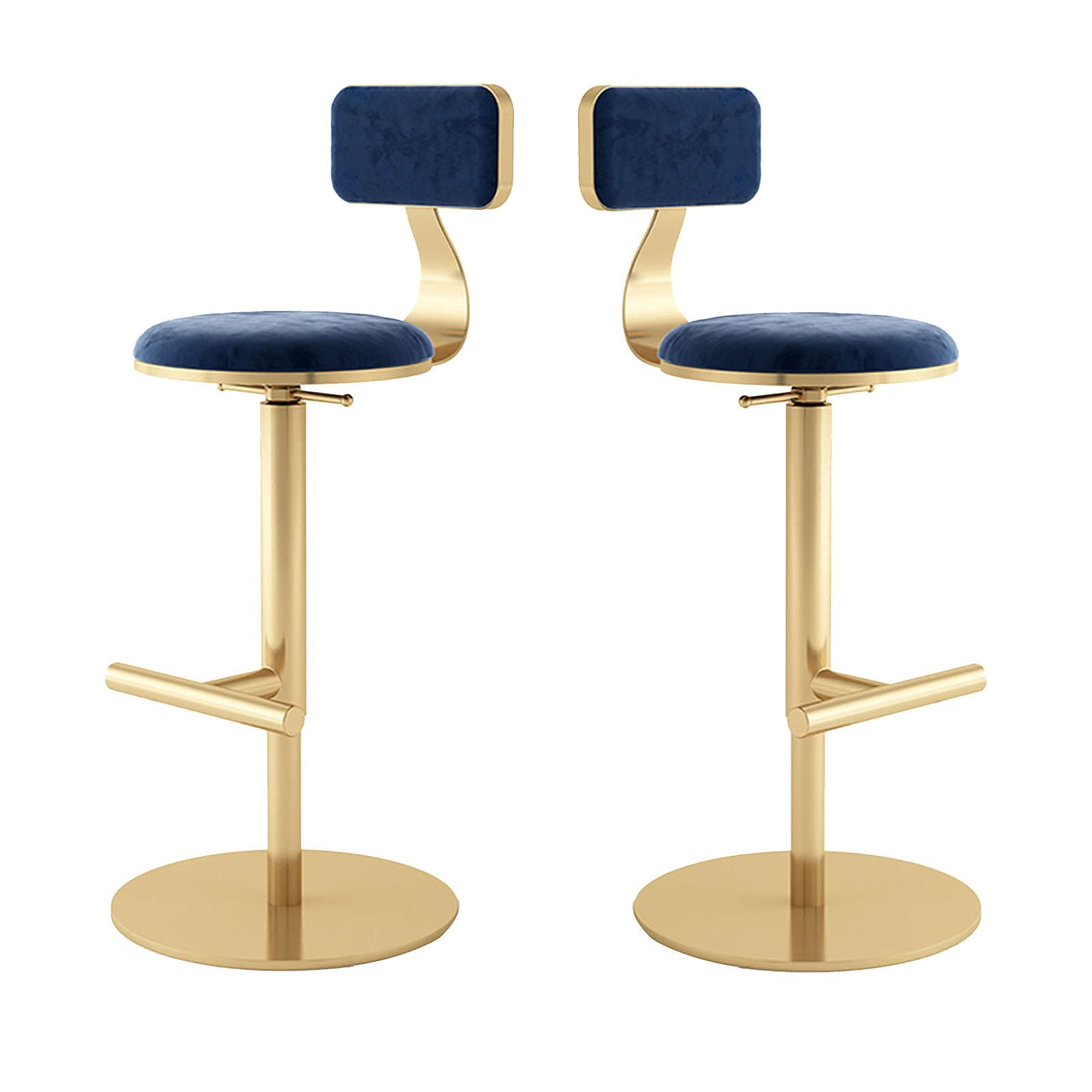 Tabourets de bar pivotants et réglables bleus pour îlot de cuisine | Lot de 2