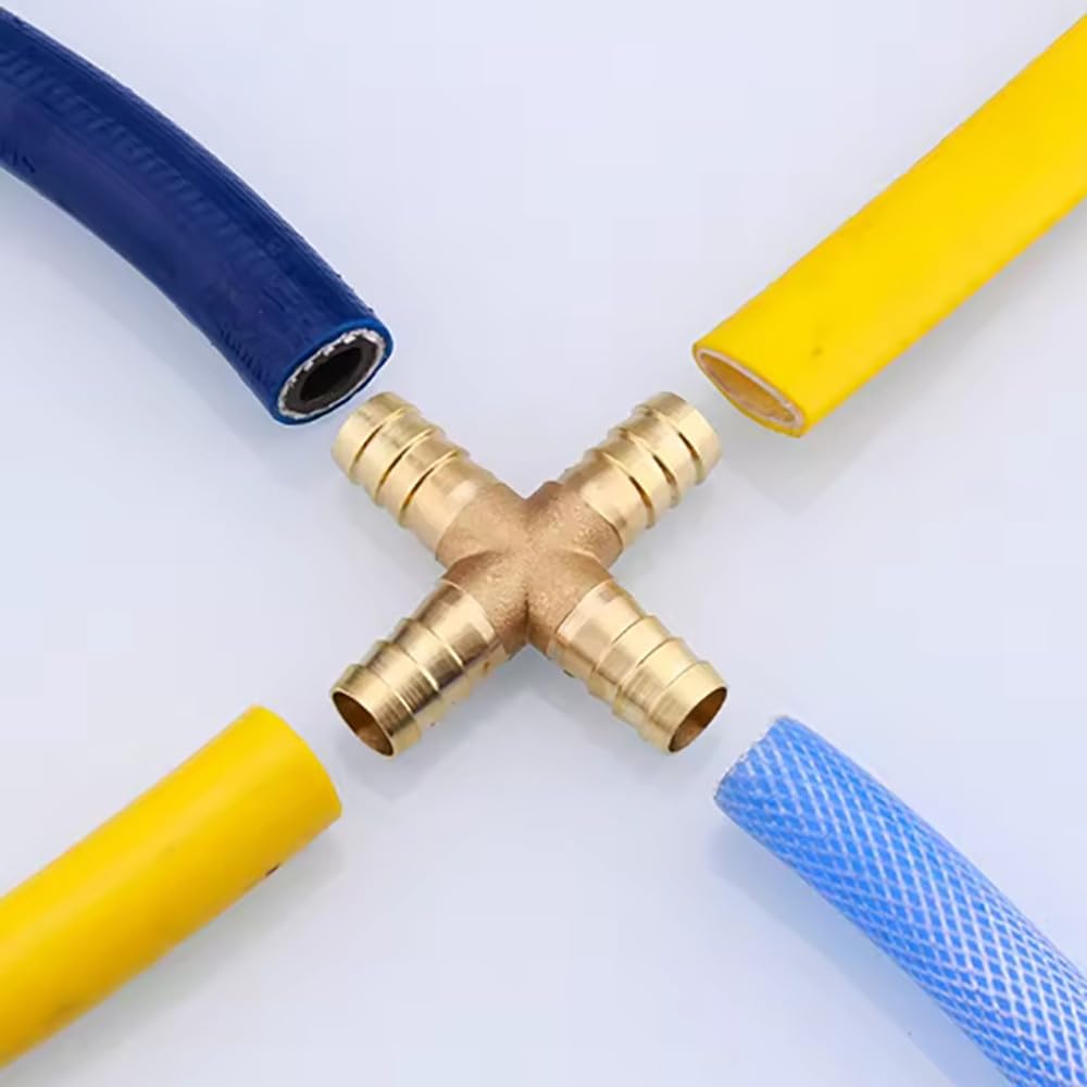 Conector de tubería en Y de 2, 3 y 4 vías, de latón, con codo recto y púas, de 6 mm, 8 mm, 10 mm, 12 mm, 14 mm y 16 mm, con púas, de 3 vías y diámetro
