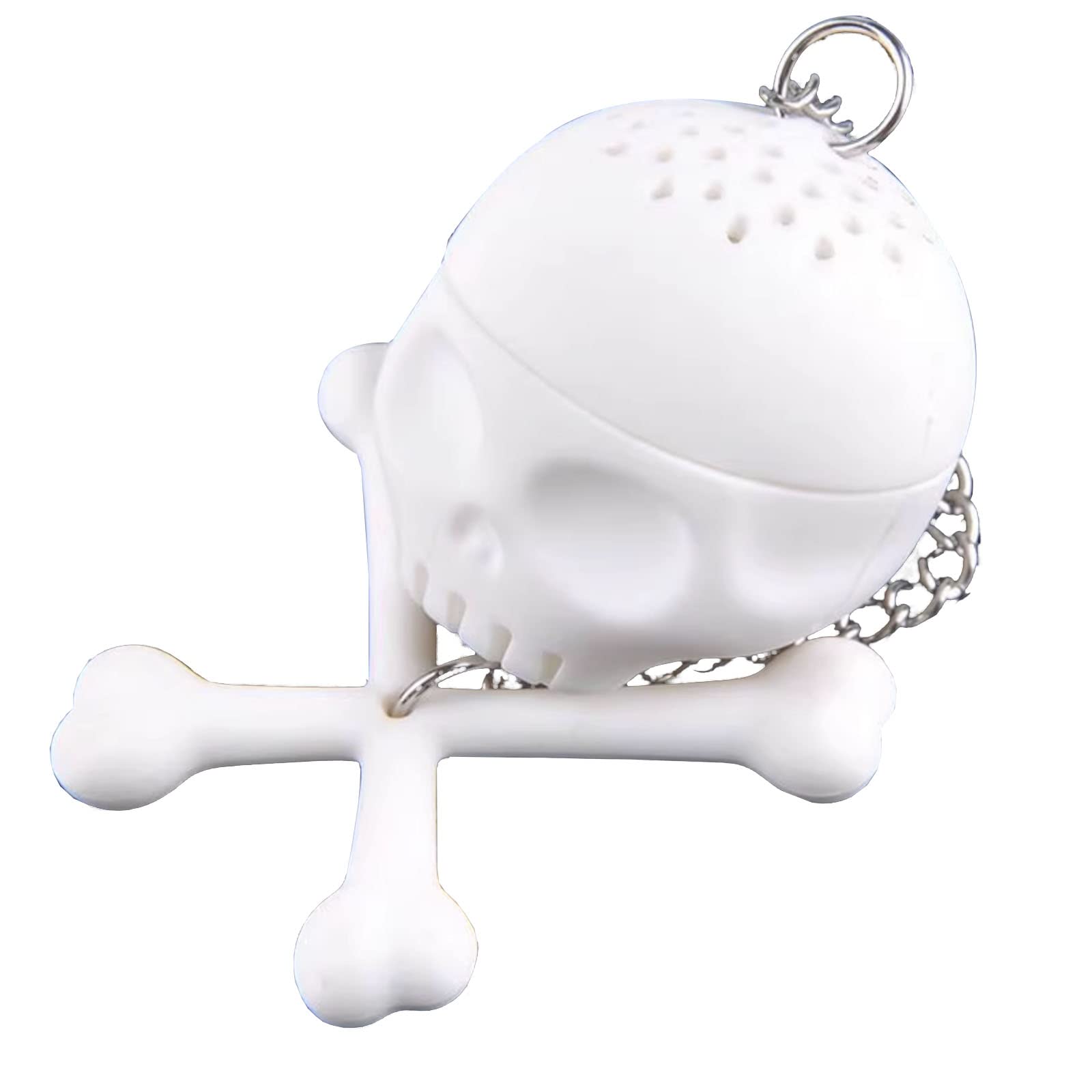 Infusor de hojas de té sueltas de silicona de grado alimenticio, con forma de calavera de hueso, filtro para tetera, té, taza de café