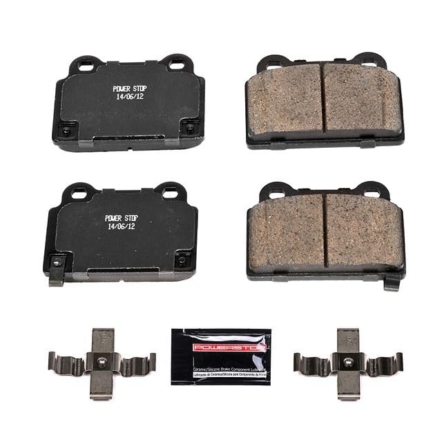 Image of PowerStop Rear Brake Pads for Mitsubishi Lancer 2008-15 - Z23 Carbon-Fiber Ceramic Brake Pads with Installation Hardware, Z23-1368