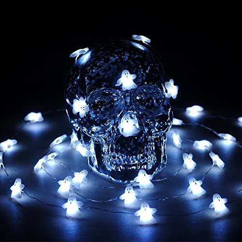 Impress Life String Lights For Cosplay Party Decorations, Ghost Horrific Themed Lights 40 Leds 10 Ft Remote & Timer For Home, Living Room, Office, School Halloween Decorative Ideas #TOP3