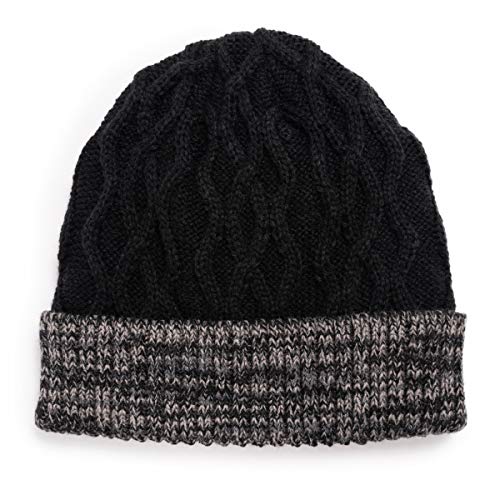 Casquette en tricot torsadé bonnet visière homme chaud hiver