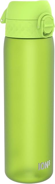 Ion8 Butelka na Wodę, 500 ml/18 oz, Szczelna, Łatwe Otwieranie, Bezpieczny Zamek, Można Myć w Zmywarce, Bez BPA, Higieniczne Pokrycie, Uchwyt do Przenoszenia, Łatwa Czyszczenie, Bezwonny, Zielona
