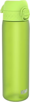 Ion8 Water Bottle, 500 ml/18 oz, Leak Proof, Easy to Open, Secure Lock, Dishwasher Safe, BPA Free, Hygienic Flip Cover, Carry Handle, Fits Cup Holders, Easy Clean, Carbon Neutral, Green