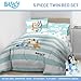 Jay Franco Bluey & Bingo 5 Piece Twin Size Bed Set - Includes Comforter & Sheet Set - Super Soft Kids Bedding Fade Resistant Microfiber (Official Bluey Product)