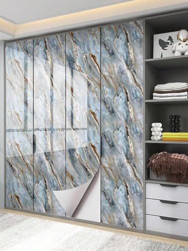 Image of TEKCOOL Marble Waterproof Oil Proof Wall Paper Furniture Kitchen, Cabinets, Almirah,Tabletop,Plastic Table, WoodenTable,Wardrobe,PVCDIY Self Adhesive Sticker(60x200cm) (Grey Brown Wallpaper-4pc)!