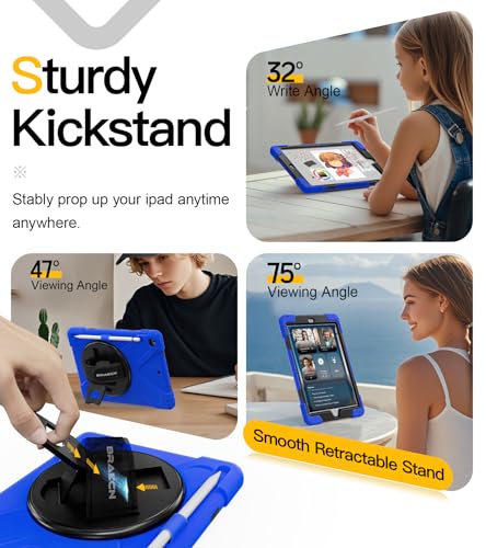 iPad 9,7 2018 avec Porte-Stylo Bleu - Coque de Protection Intégrale pour Tablette Apple - 3