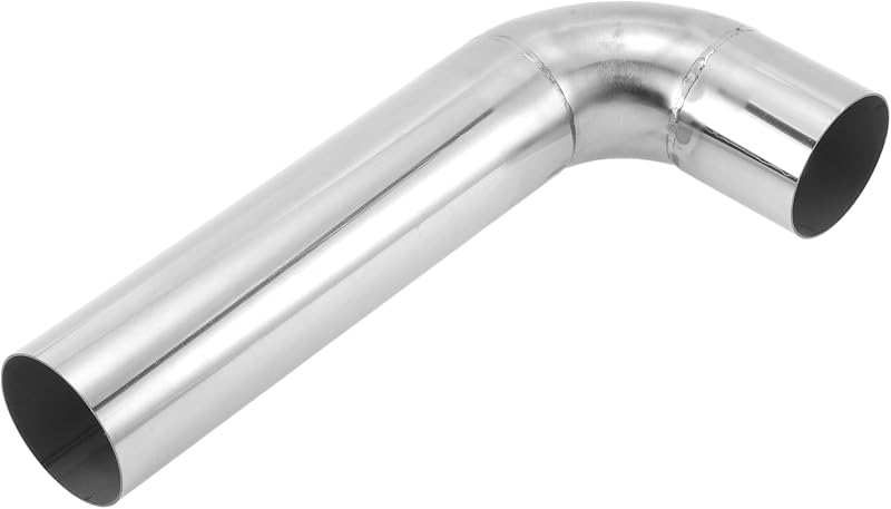 Curva de escape 90° Motoforti em aço inoxidável T304, diâmetro externo de 6,35 cm – 1 unidade