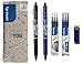 PILOT FriXion Clicker, penna a sfera cancellabile (nero, blu) + 3 ricariche + gomma FriXion
