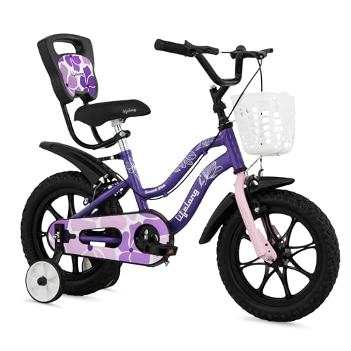 Lifelong 14T Kids Cycle for Girls (2-5 Years) - 95% Pre-Assembled Bicycle for Kids with Single Speed & Balance Wheels - Steel Frame Front Basket – Cycle for Girls Above 3 Feet ht (LLBC1404, Purple) (B0CZXRHXS7) Amazon Price History, Amazon Price Tracker