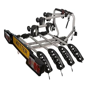 Witter ZX204 Bicyle Bolt-on Towball Mounted Bike Rack for 4 Bikes | Maximum Load of 60kg | Lightboard for 13 Pin Socket