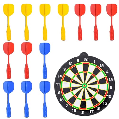 Magnetic Dart Board Set 14-Piece Dart Board with Magnetic Darts Indoor and Outdoor Family Game for Parties Travel and Hand-Eye Coordination Activities