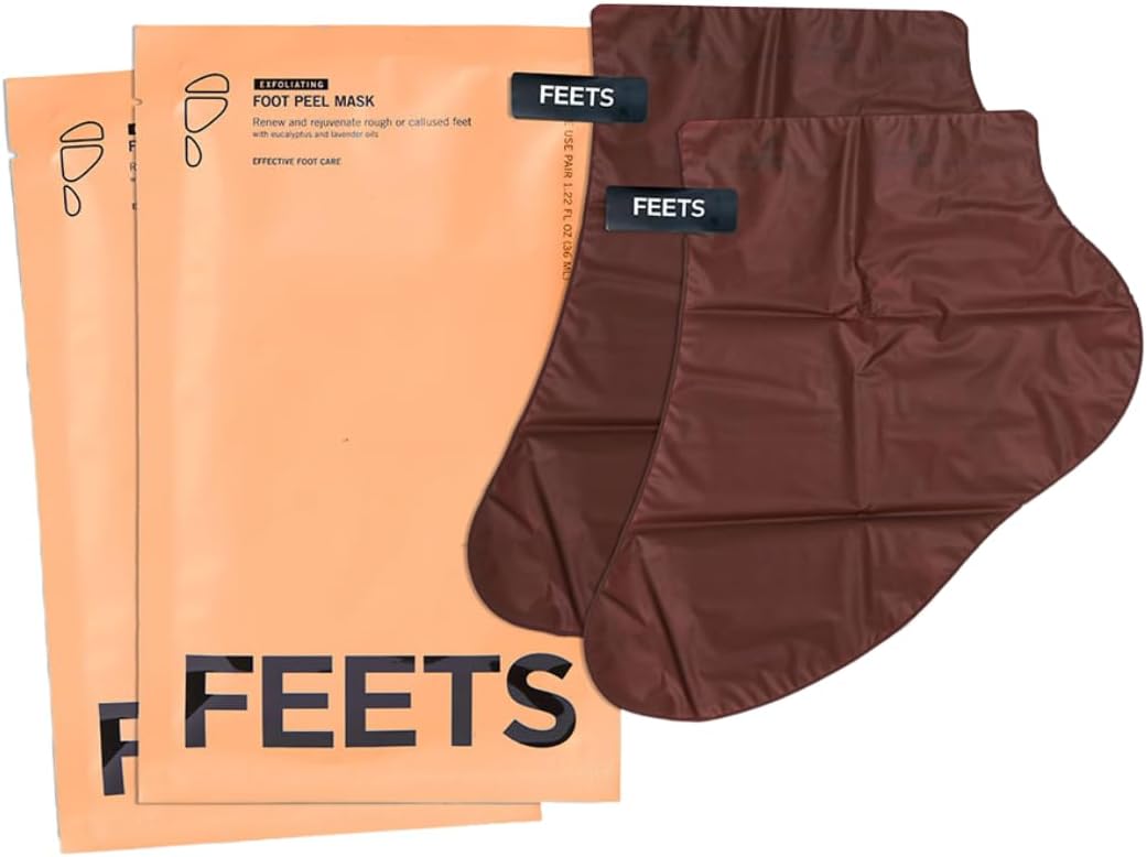 FEETS Foot Peel Mask with Eucalyptus and Lavender (2-Pack) | Remove and Exfoliate Dead Skin | Perfect for Men and Women | Removes and Repairs for Dry, Rough, Cracked Heels and Calluses