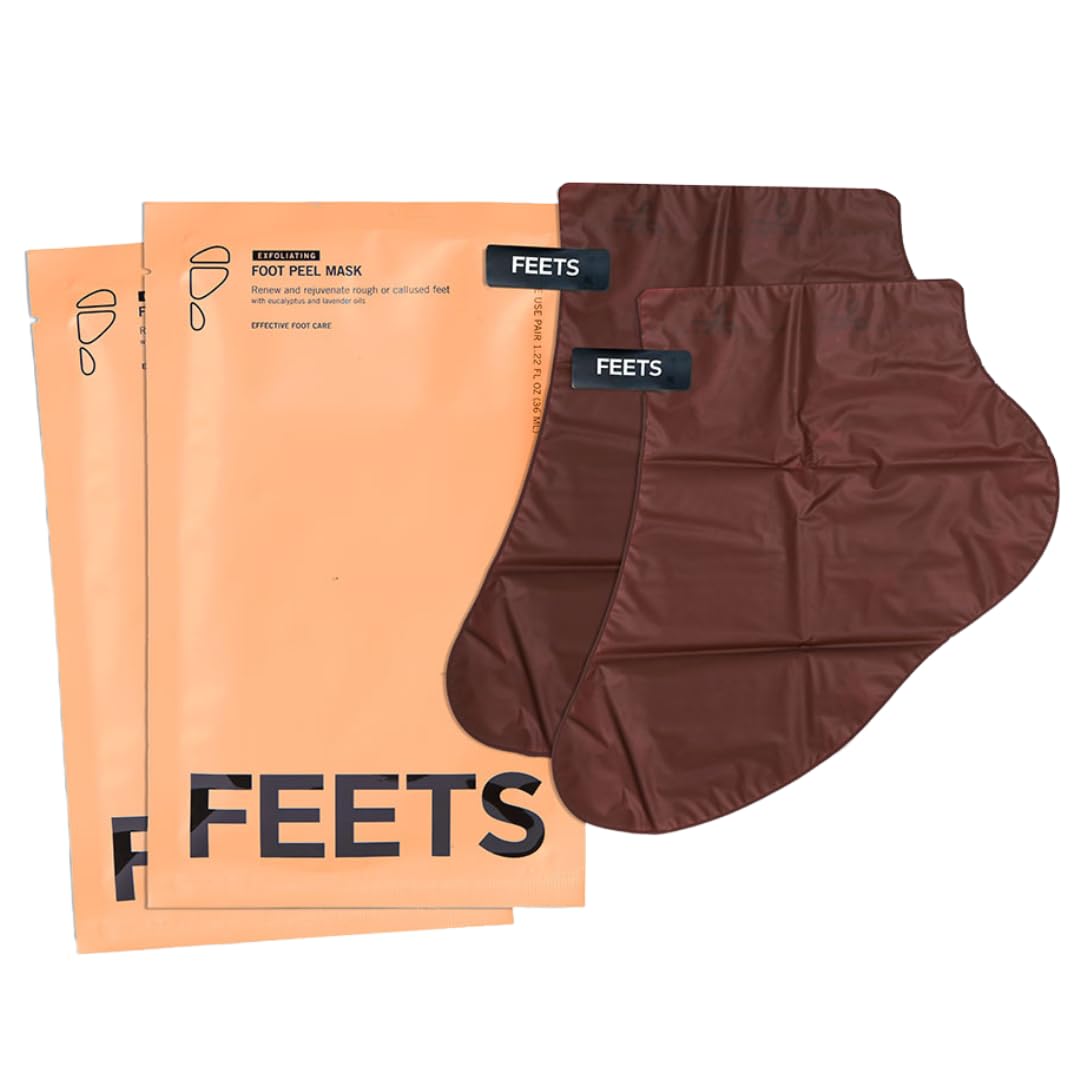 FEETS Foot Peel Mask with Eucalyptus and Lavender (2-Pack) | Remove and Exfoliate Dead Skin | Perfect for Men and Women | Removes and Repairs for Dry, Rough, Cracked Heels and Calluses