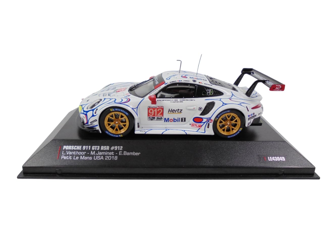 OPO 10 - 1:43 Diecast Model Car Compatible with Porsche 911 (991) RSR #912 2nd GTLM-Klasse Petit Le Mans 2018 Porsche GT Team Ixo 43049 - Image 2