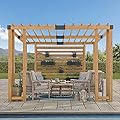 Sunjoy Wood Pergola 10 x 10.5 ft. Cedar Framed Pergolas with Adjustable Hanging Planters by SummerCove