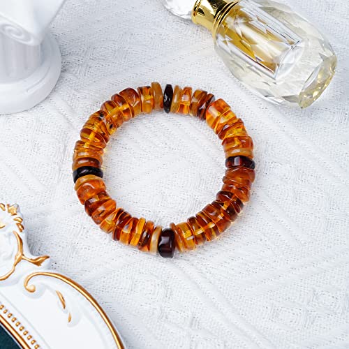 Genuine Raw Baltic Amber Bracelet For Aldults (Women/Men), 100% Polished Certified Natural Gemstone Beads, Real Baroque Handmade Jewelry For Immune System, Relief Sleep, Hot Flashes, Arthritis, Anxiety, Pain-Merpoccli #TOP2