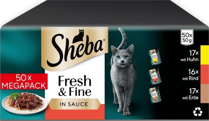 Sheba CATCARE Pouch Wet Fresh & FINE (Meat) Chunks IN Gravy Adult 50G Multipack Standard – Ansicht 1