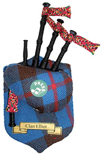 Elliot Clan Musical Bagpipe Fridge Magnet, Made in Scotland