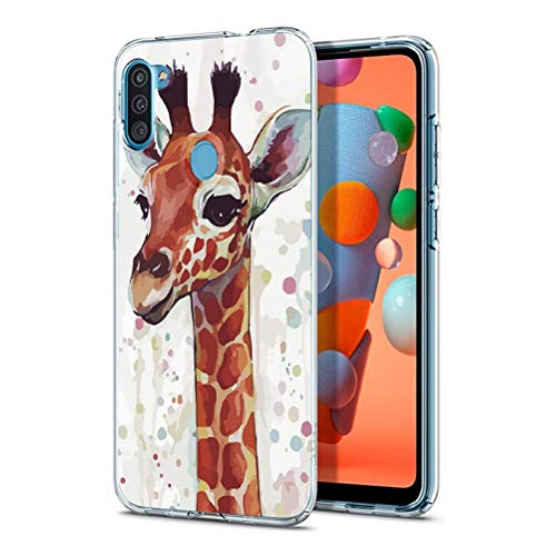 KAPUCTW Case for Samsung Galaxy A01, Clear Slim Silicone Phone Case Cover with Pattern Design for Girls, Thin Shockproof Gel TPU Back Bumper for Samsung Galaxy A01 [5.7 ], Giraffe 2