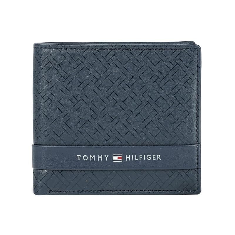 Tommy Hilfiger Men’s Genuine Leather Passcase Wallet Berkane – Navy | High Capacity Bifold with 12 Card Slots, 2 Compartments & Id Window | Stylish Purse of Gents