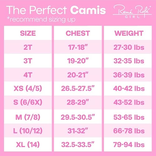 Rene Rofe Girls’ Undershirt – 100% Cotton Cami – Camisole Tank Top (6 Pack, 2T-14), Size 10/12, White #TOP5