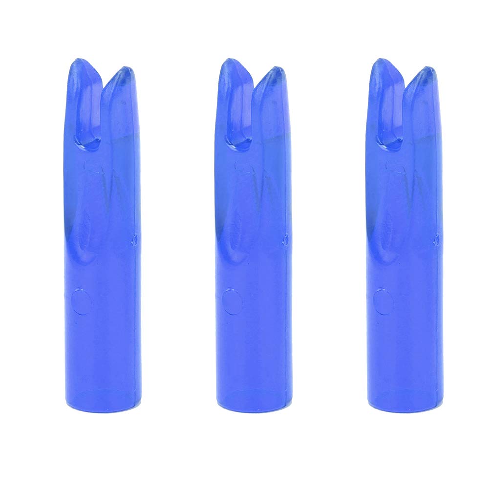 Cocche a Freccia 1/4 Pollici Mings Slip On Nocks Fors 6Mm Colla su Plastica 50Pcs Portable Plastic Bow Nock Insert Tailry Accessory for 6Mm Shaftment (Blu)
