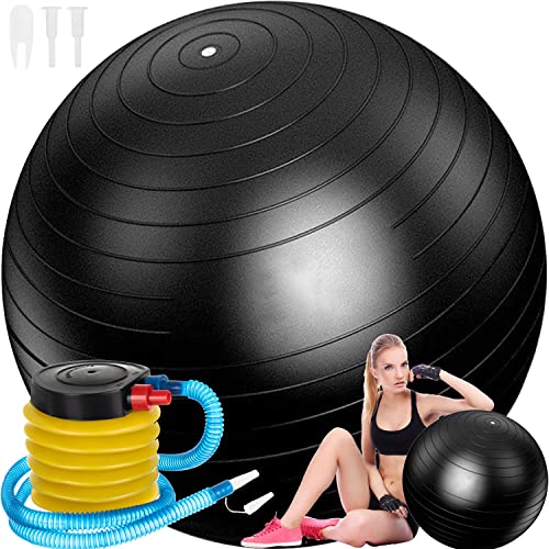 TRIZAND Gymnastikball 65cm mit Pumpe Fitnessball Trainingsball Sport Sitzball 19182, Schwarz
