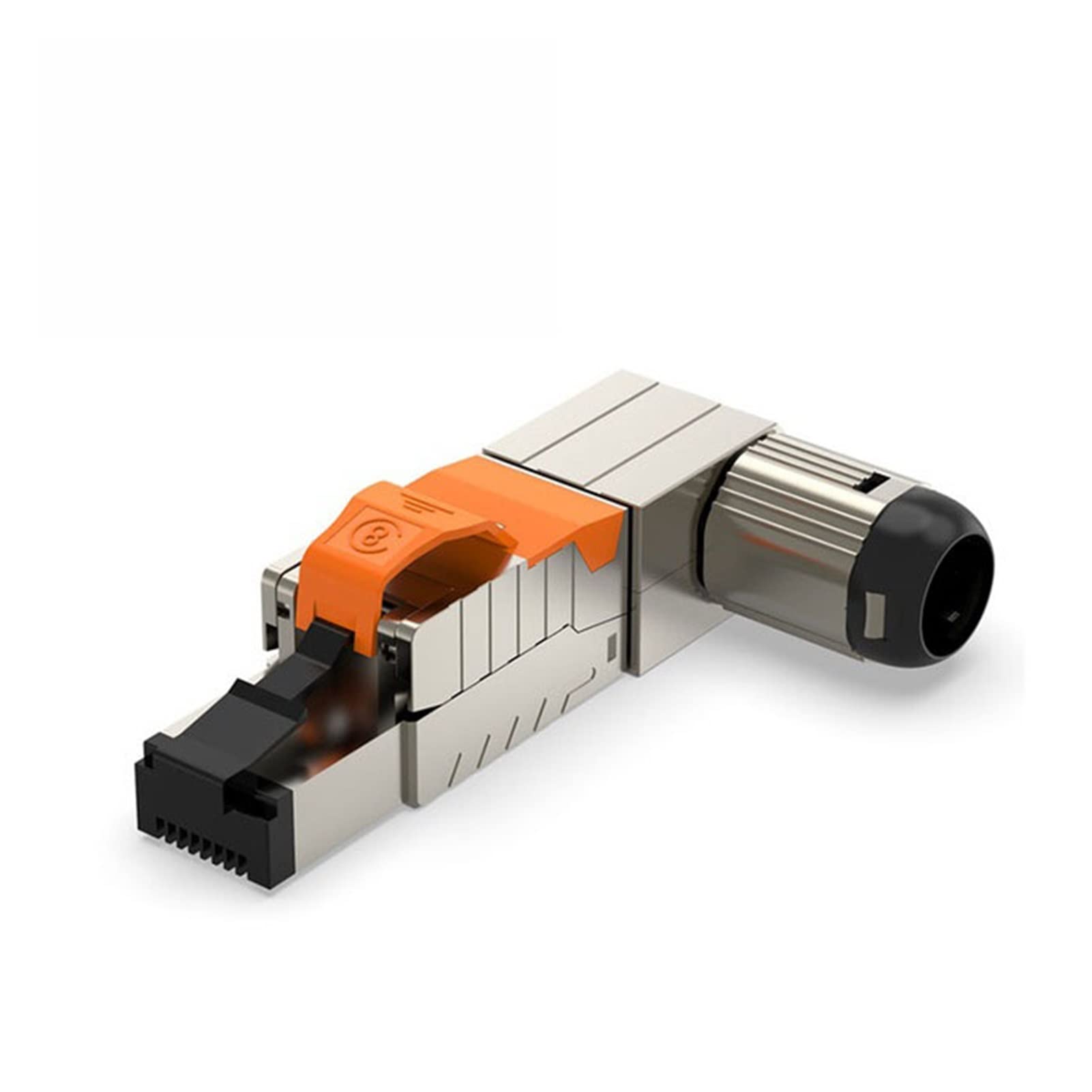 Schermato Senza Attrezzi Rj45. Plug Cat6A Cat7 Cat8 Connettore Ethernet modulare Cat8 1-50PCS Easy Metal Die-Clast Conector (Size : 5pcs, Color : CAT8 90 (Orange))