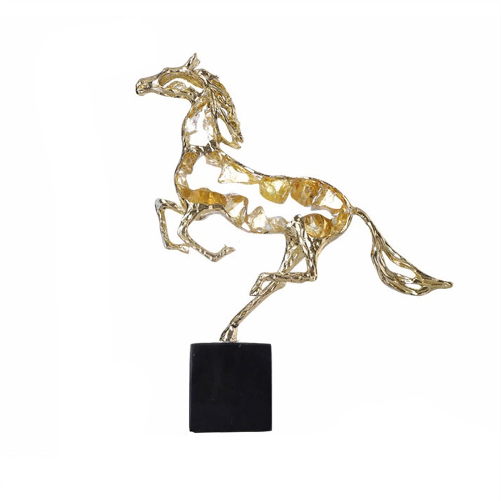 ZENY896V Sculptures Luxury Entryway Ornaments Home Accessories Zodiac Horse Desktop Decor(Gold)