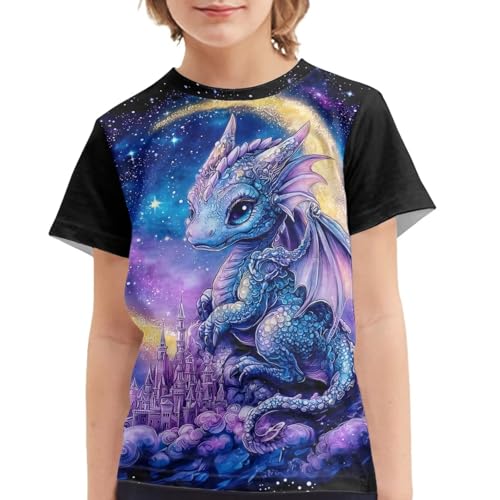 Image of Kids Graphic T-Shirt Boys Girls Novelty Tees Top Short Sleeve Shirts Summer Blouses 3-16
