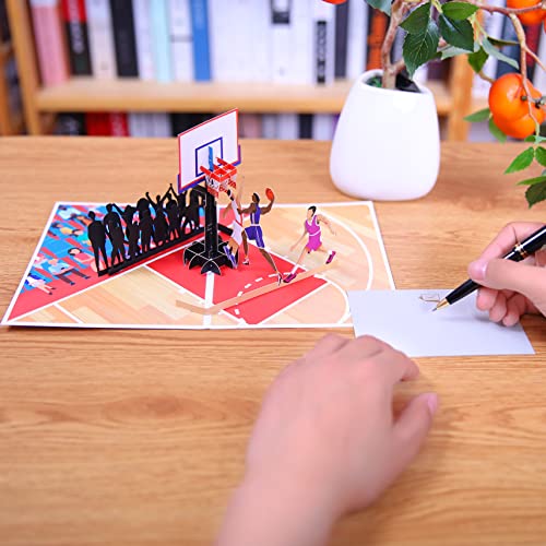 Greeting Art Basketball Pop Up Card,Pop Up Basketball Birthday Card,3D Sports Greeting Card For Anniversary,Father's Day, Happy Birthday Card For Friends,Kids,Him,Dad,Husband,Boyfriend #TOP3