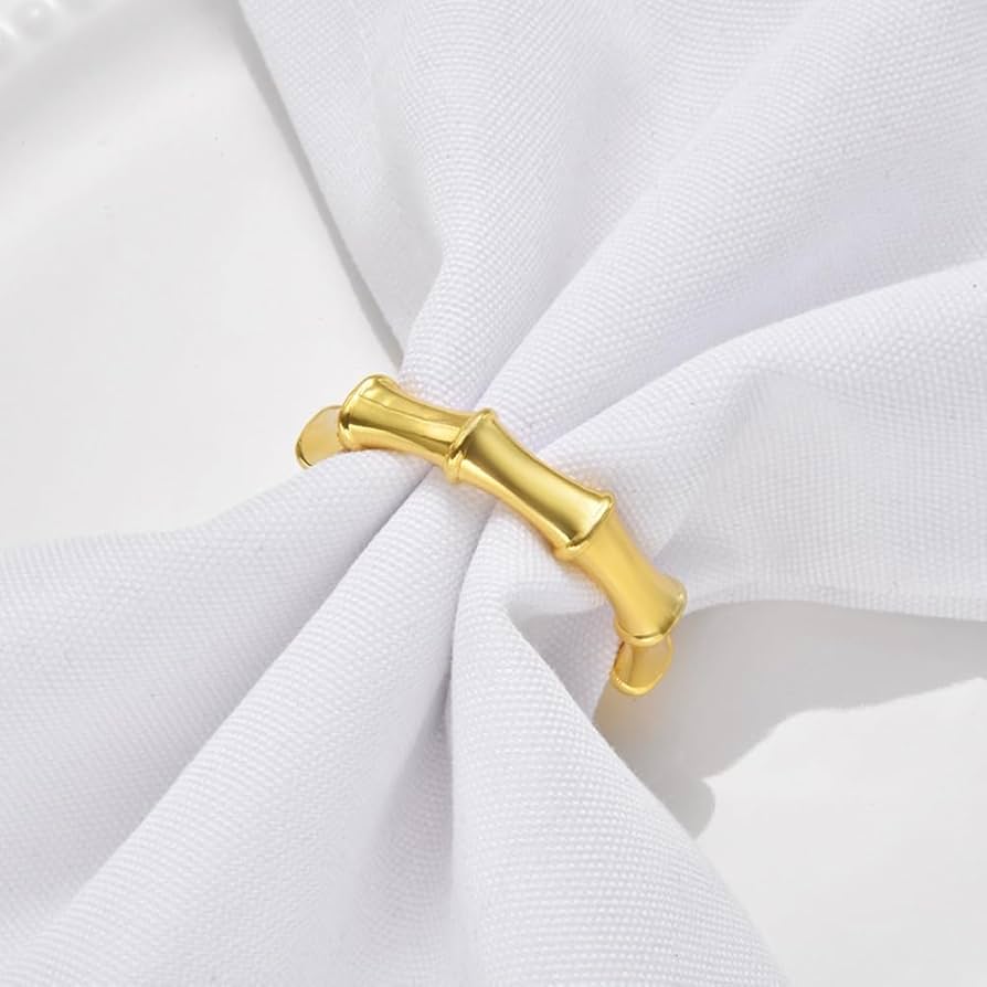 Amazon｜TAMOSH 12個の竹ナックルスタイルゴールドナプキン