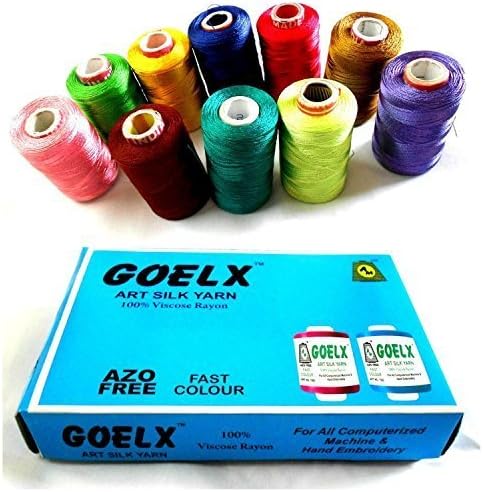 GOELX Goelx Silk Thread 10 Spools Multicolour for Bangle-Jhumka-Jewellery Designing