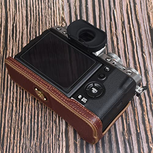 Rieibi Fuji XT5 Case, Quality Genuine Leather Half Case for Fujifilm X-T5 Digital Camera - Image 4